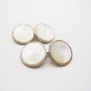 Mother of Pearl Cufflinks double sided art deco Swank Shirt Accessory